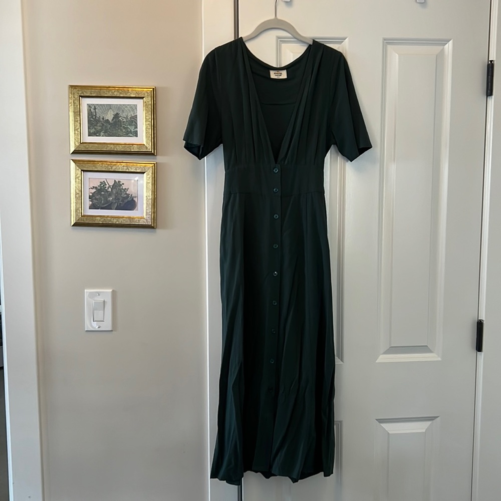 Hunter green Marine Layer midi dress